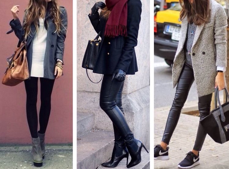 Aké topánky nosiť na jeseň legíny, členkové topánky, tenisky, streetwear