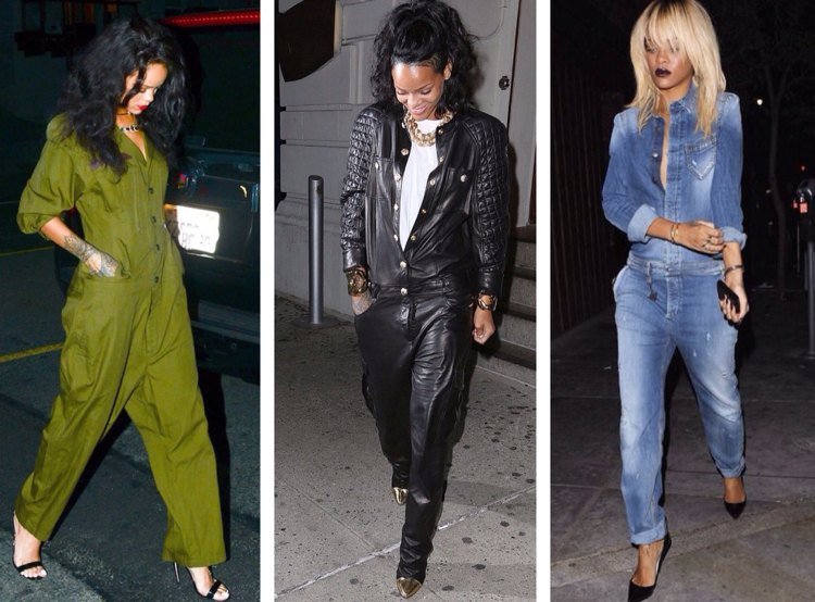 Rihana rada nosí ležérne kombinézy s sandálmi a lodičkami