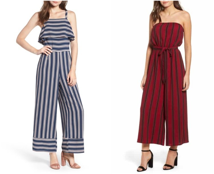 Kombinéza so širokými nohavicami a remienkovými sandálmi v čiernej a tmavo ružovej farbe