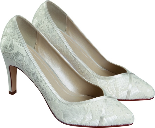 krásne svadobné topánky s čipkovaným krytom-klasický dizajn uzavretý bočný poťah na svadobnú obuv vyrobený z čipkovo-elegantného dizajnu