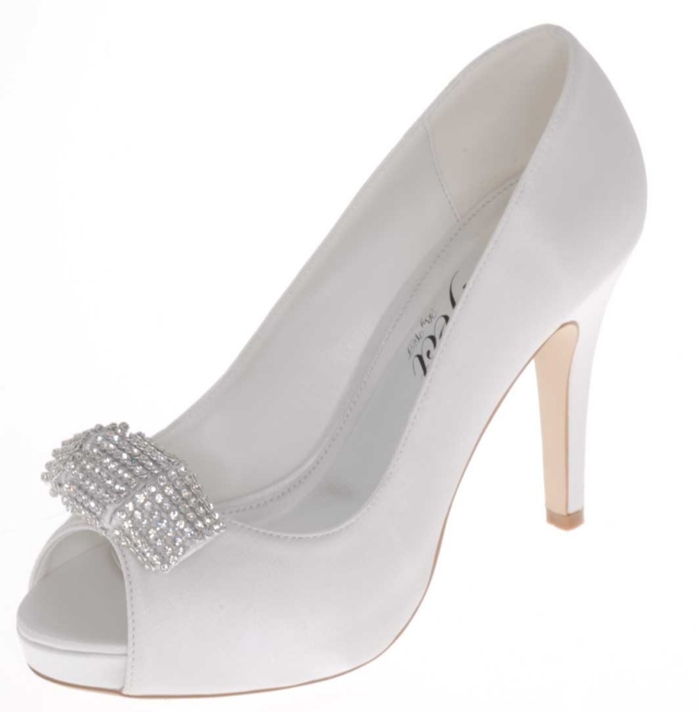 Peep toe svadobné topánky lodičky dizajn zdobený kamienkami klasické-peep-toe-svadobné-topánky-s-platformou-luk-zdobené-s kamienkami