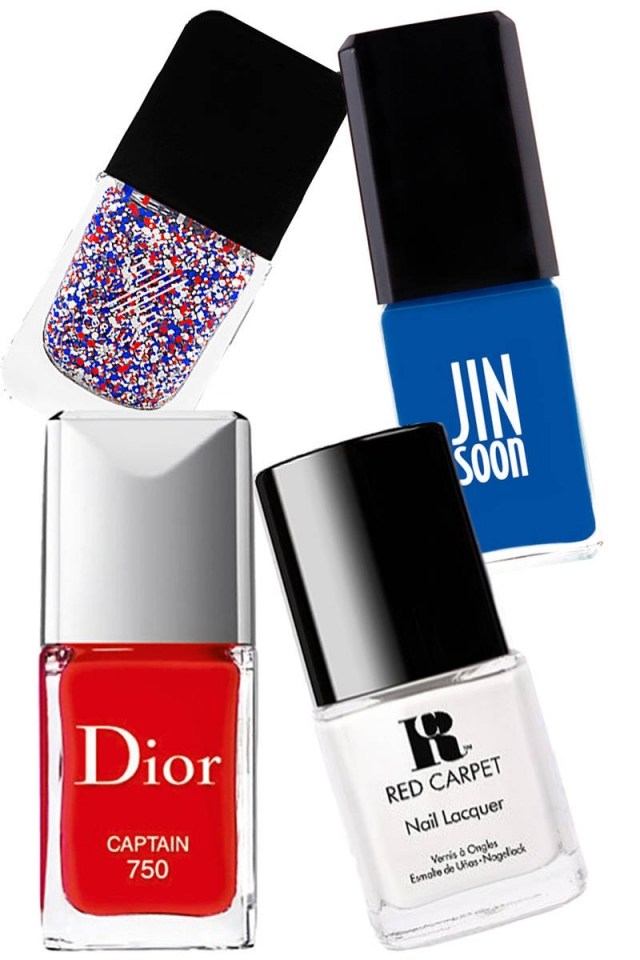 Tri večné farby jazera - červená, biela a modrá ľahké-laky na nechty-nápady-leto-2014-trendy