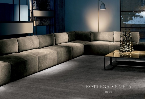 rohová sedacia súprava bottega veneta dizajnová tmavosivá