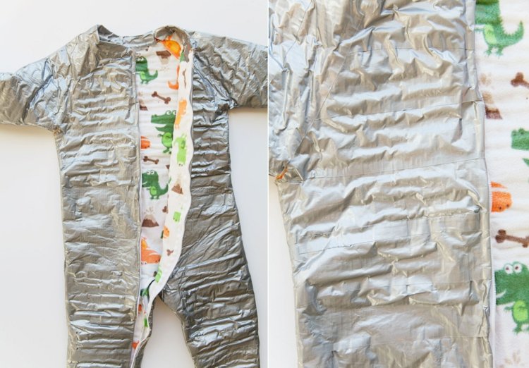 Vyrobte si kozmonautské obleky na karneval so striebornou páskou