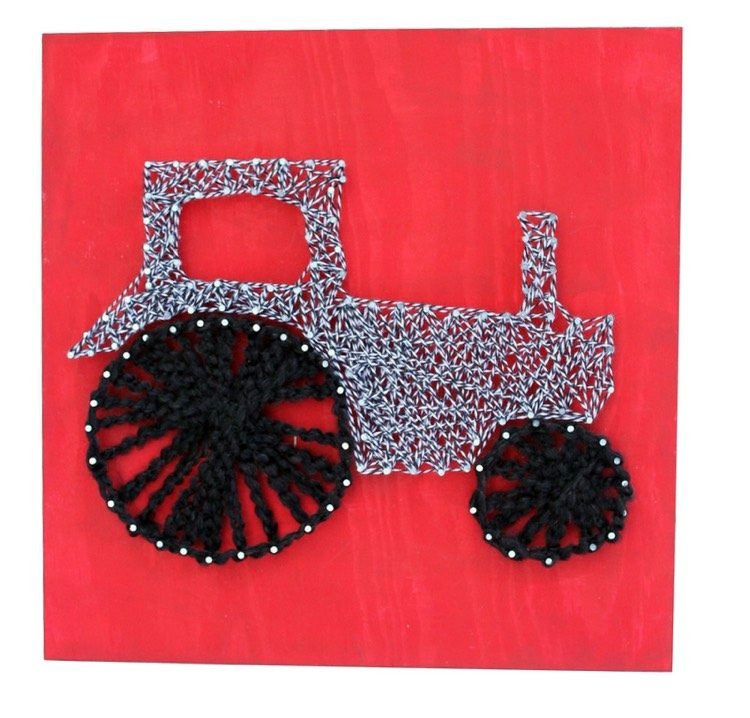 Nástenná maľba do detskej izby s motívom traktora Drevárske práce s deťmi nápady Nástenná maľba obrázkový traktor