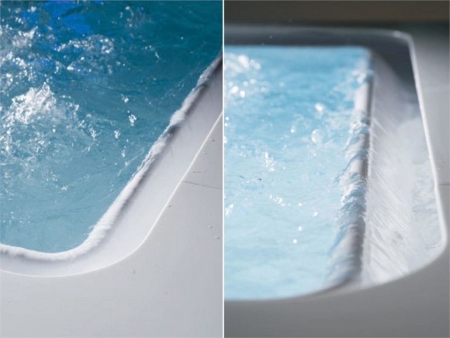 okrajová vírivka vodná časť modro biela