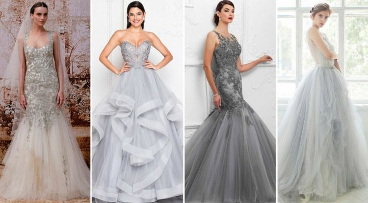 Strieborné svadobné šaty s tylom vyžarujú romantiku