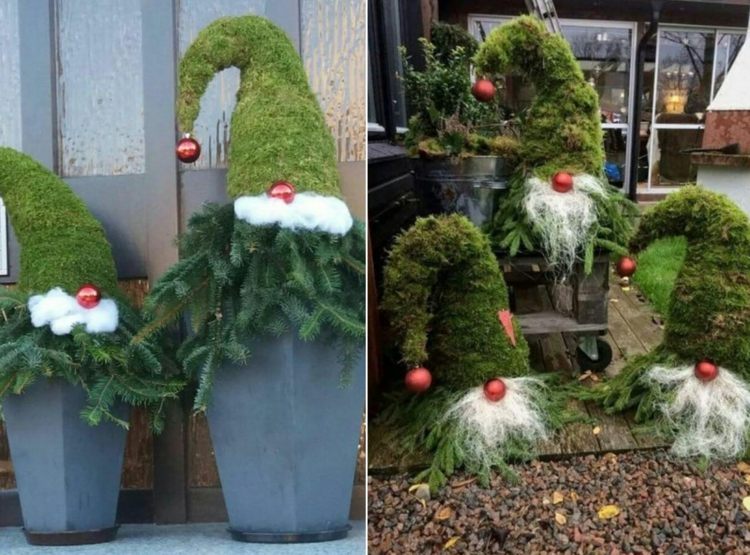 Vyrobte si škriatkov z jedľových konárov sami s machom aj bez neho