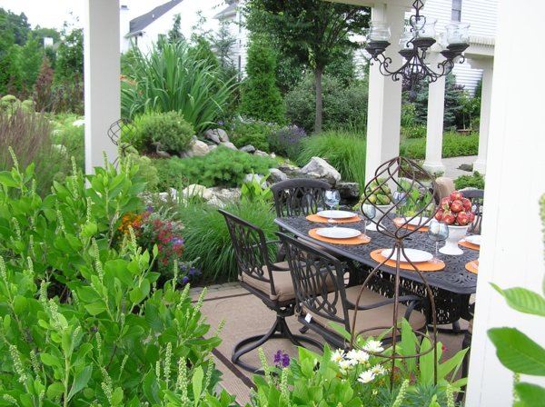 Zelený záhradný záhradný nábytok