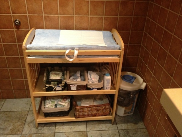 Nájdite priestor pre prebaľovací pult Prebaľovací pult pre deti v kúpeľni