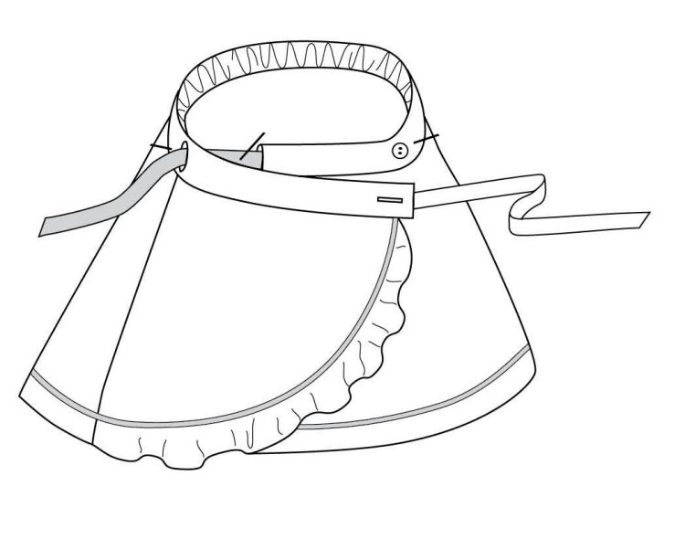 Vzor na zavinovaciu sukňu s bočným zapínaním zavinovačka-sukňa-vzor-gombík-ruechen-predná strana