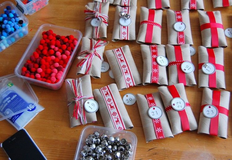 drotárske záchodové rolky vianočné deti nápady adventného kalendára