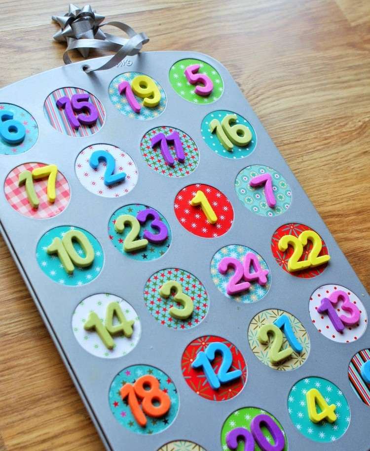 Adventný kalendár na muffinform si deti ľahko vyrobia