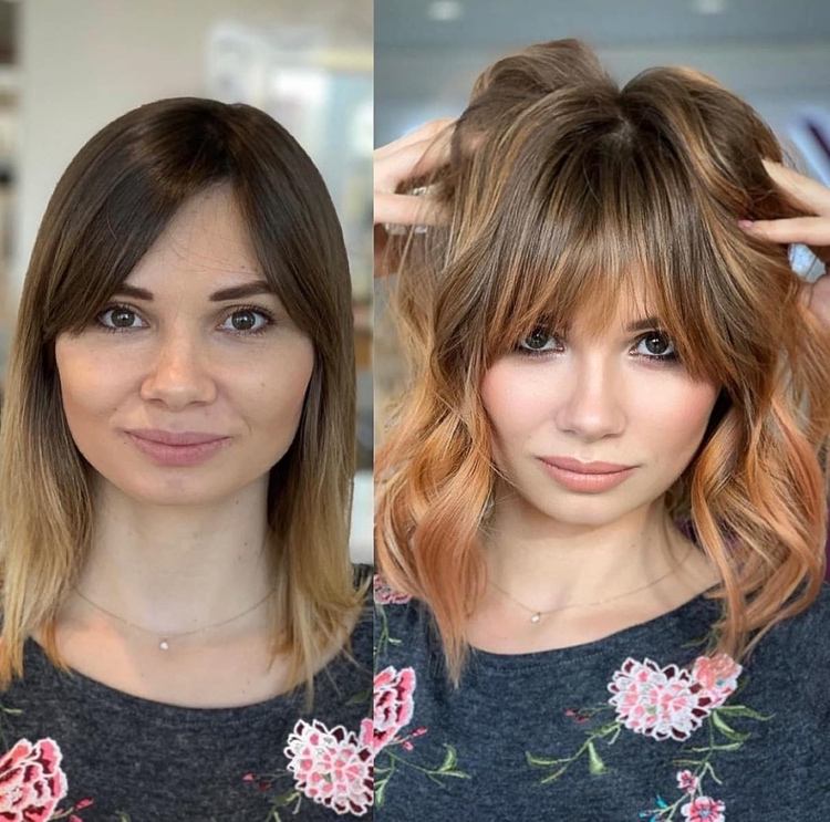 Záclonová ofina - najlepší účes pre okrúhlu tvár a vysoké čelo