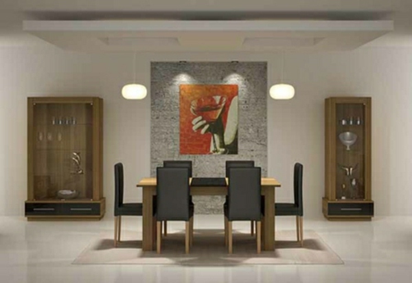 moderná-jedáleň-nábytok-kožená stolička-drevený stôl