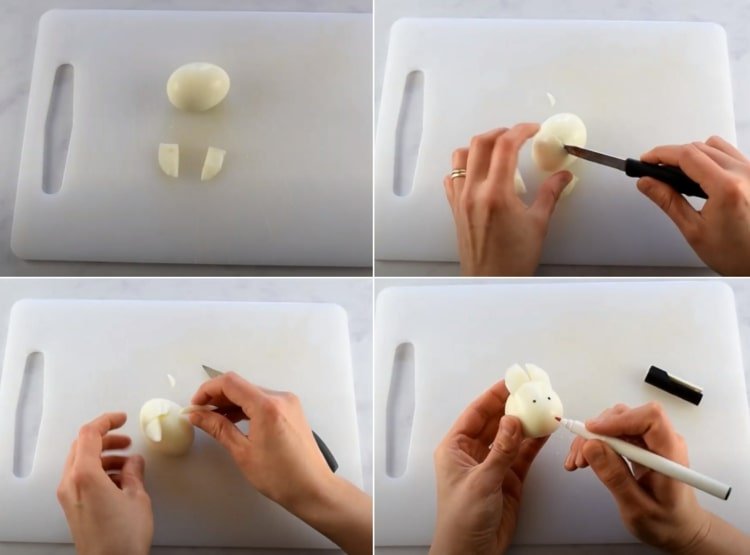 Pokyny pre malých zajačikov z celých vajíčok