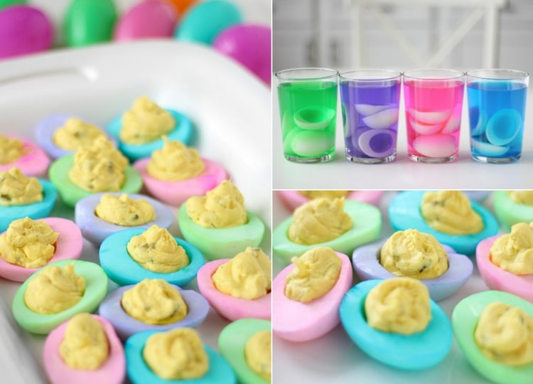 Vajíčka ozdobte pestrými farbami na bielky a domácou náplňou