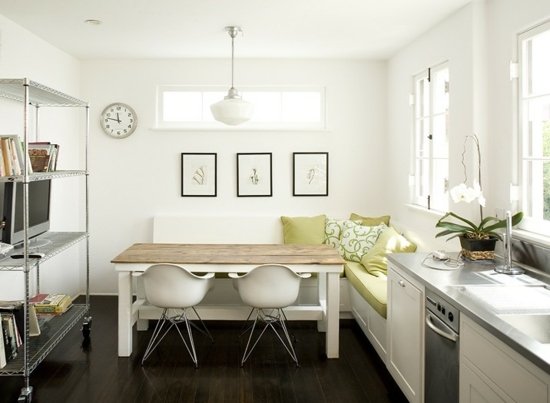 Škandinávska kuchynská rohová lavica