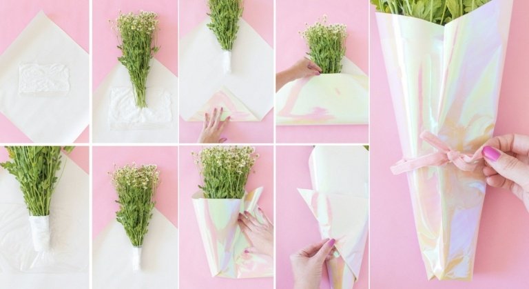 Pokyny krok za krokom s látkovou fóliou a ozdobnou páskou