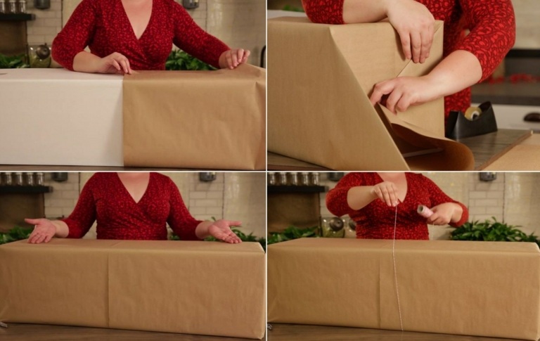 Balenie veľkých darčekov - návod na hnedý baliaci papier