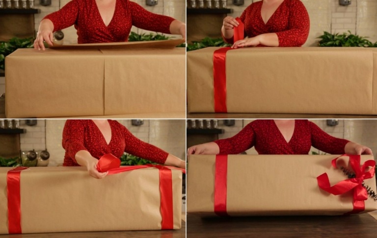 Zabaľte skvelé darčeky a pridajte ozdoby - červenú stužku a vetvičku