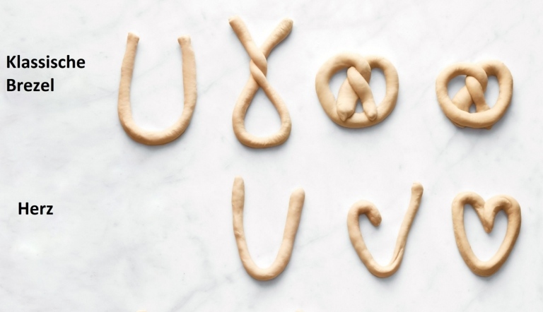 Z cesta na cesto vytvarujte praclík alebo srdiečko - návod