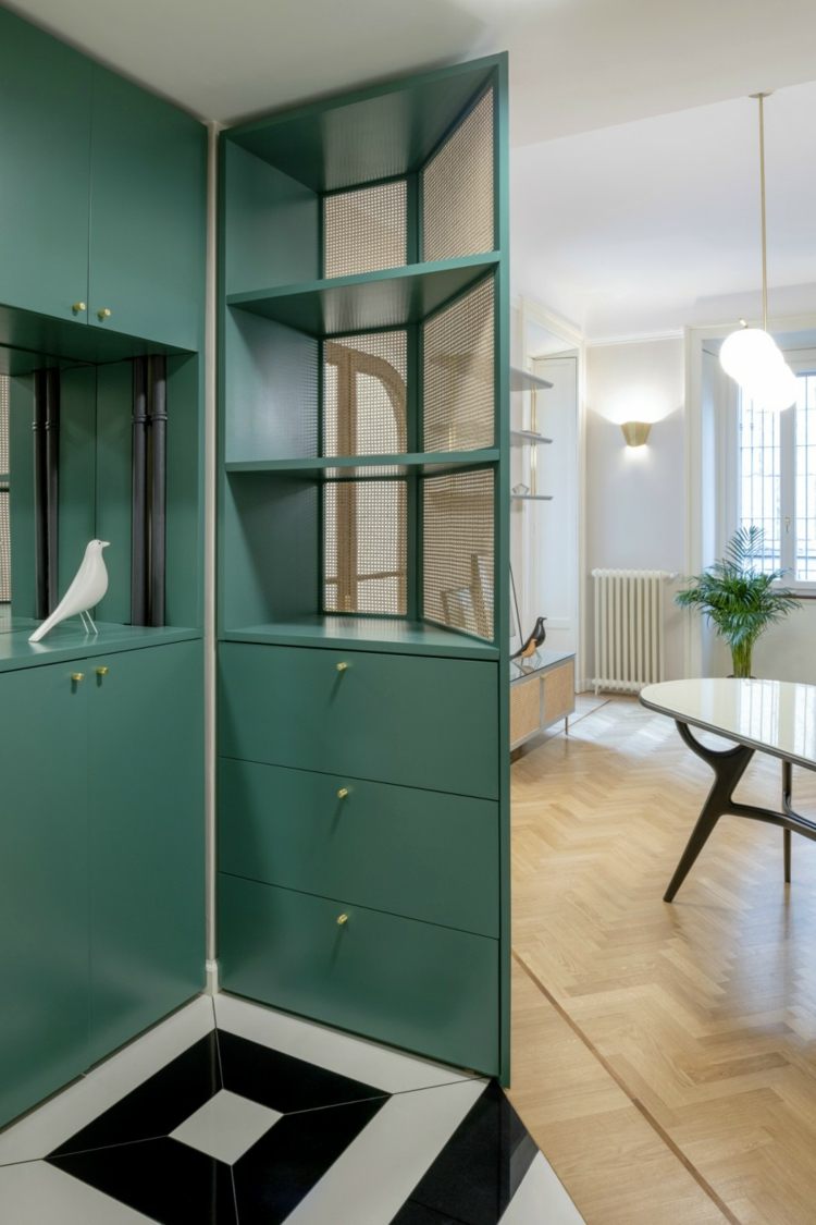 Nápad na dizajn skrine - zadnú stenu nahraďte tkaným prútím