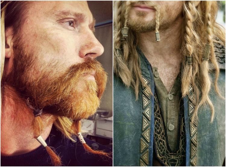 vikingské účesy muži muži vrkoč brada
