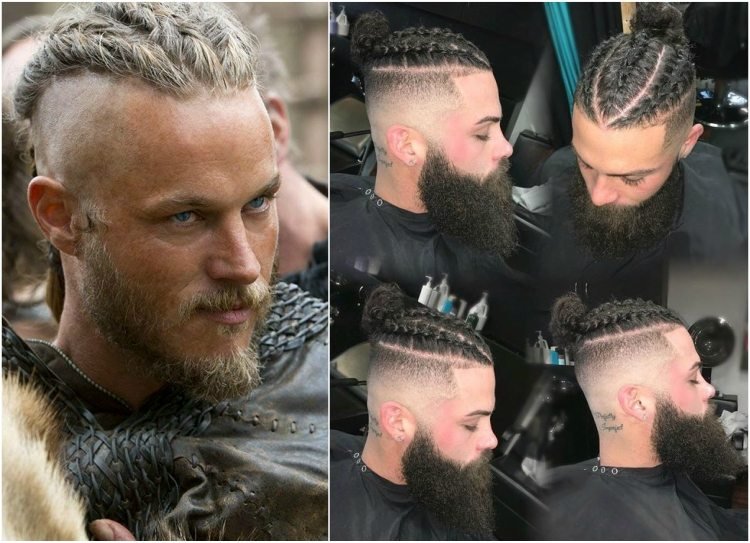 vikingské účesy podrezaný sidecut zapletanie ragnar lothbrock