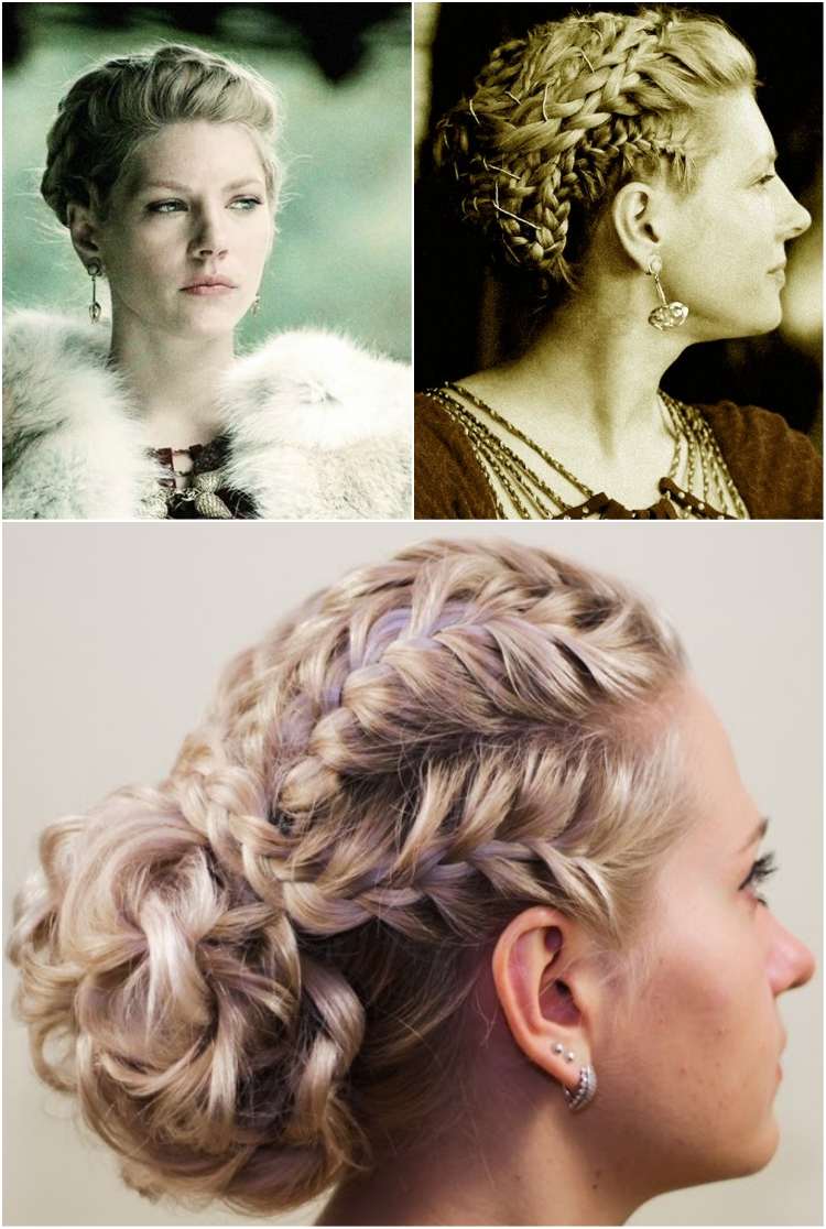 vikingské účesy ženy updo kráľovná hrabě lagertha