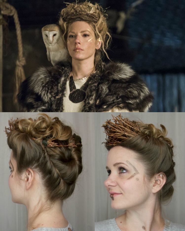 vikingské účesy ženy halloween cosplay lagertha