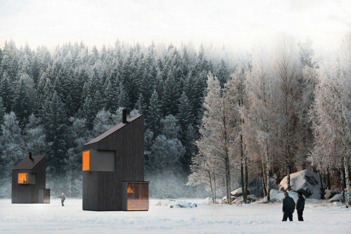 Dom na zimu je moderne zariadený lyžiarska dovolenka bosnia les chata prázdniny domov zima