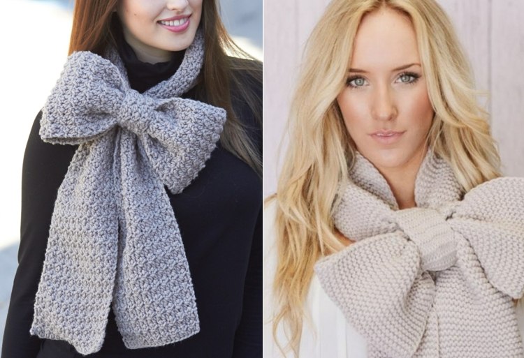 K ženskému outfitu zimná šatková kravata ako mašľa