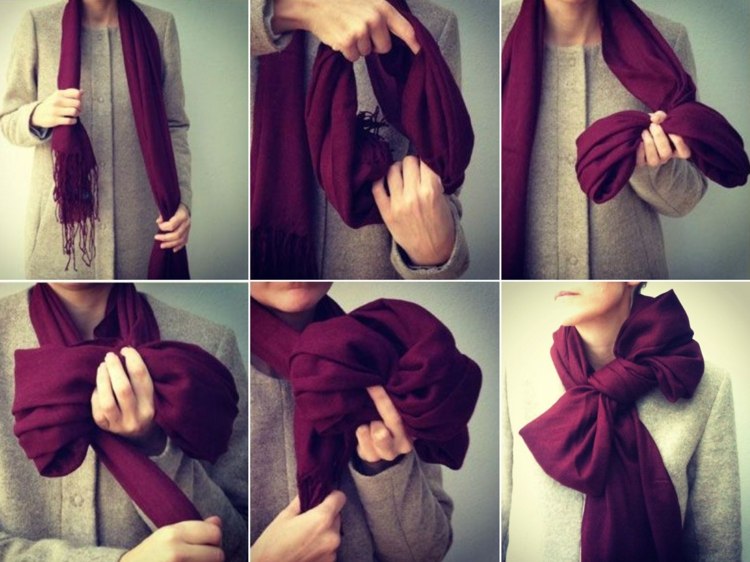 Zaviažte si zimnú šatku ako mašľu - rýchly a jednoduchý návod