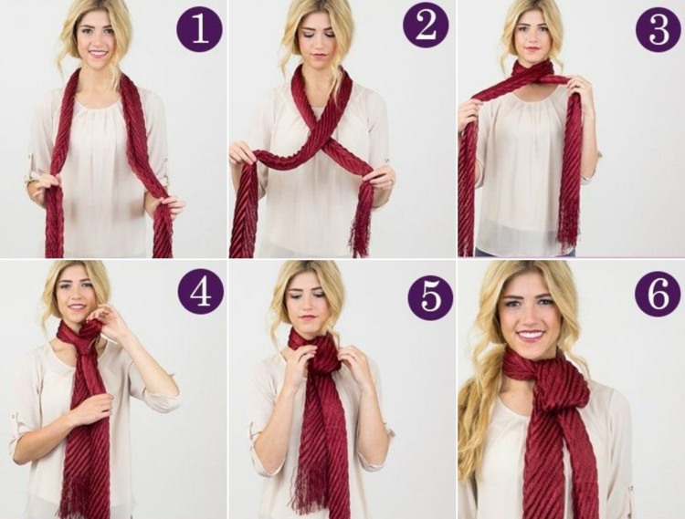 K zimnej šatke uviažte pol luku - návod na módnu techniku viazania