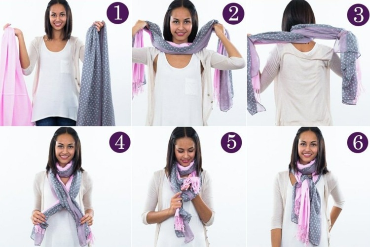 Módna technika ovíjania dvoch šatiek ako alternatíva k hrubému šálu