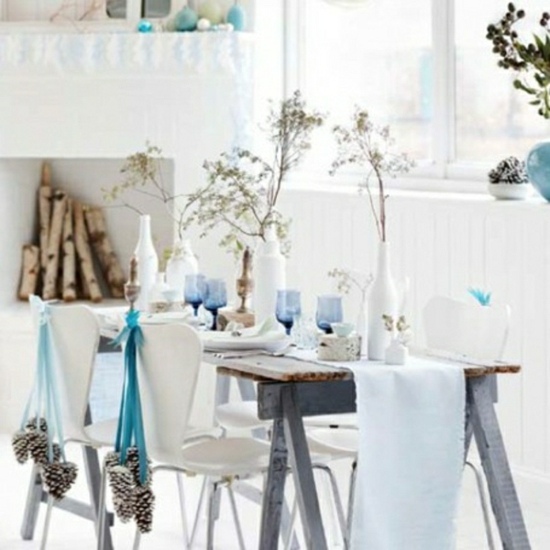 rustikálny dizajn jedálne zimná dekorácia