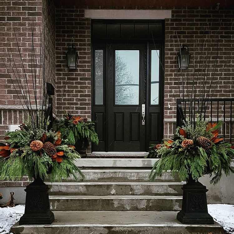 krásna a jednoduchá zimná dekorácia von