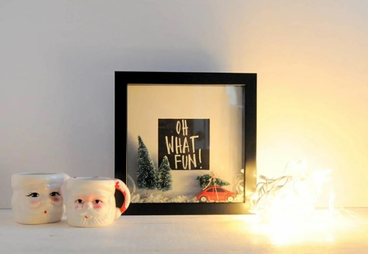 Vianočná zasnežená krajina DIY so správou