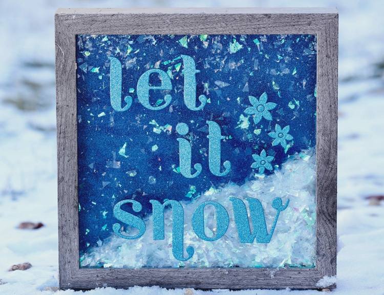 Tinker rýchla zimná krajina v modro -bielom ráme