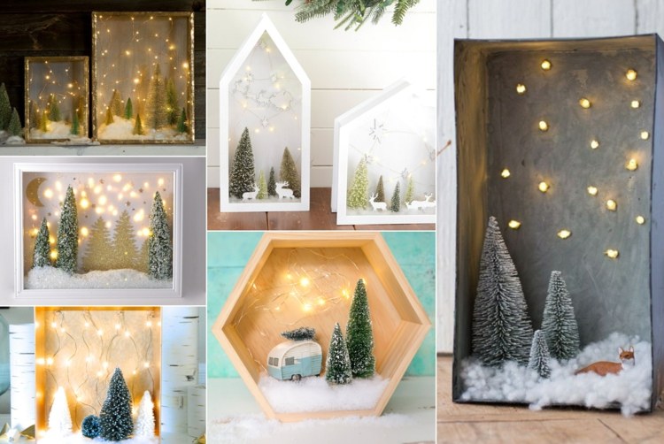 Drotárska zimná krajina v krabici alebo botníku