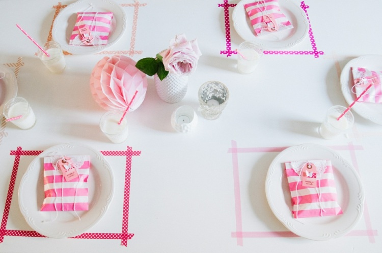 DIY svadobná dekorácia s páskou washi - nápad remesla DIY svadobná dekorácia washi páska farebné miesto karty