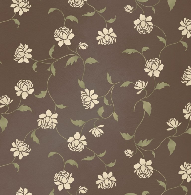 maľba stien kvetinové motívy biele ruže zelené listy starožitnosť