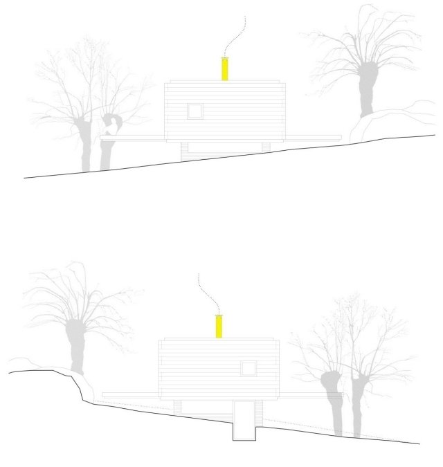 dom postavený na svahu moderný B Dom s výhľadom z boku