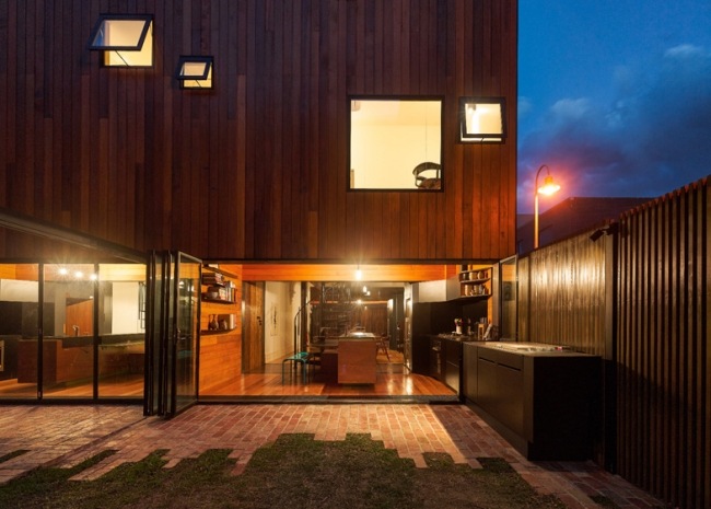 posuvné dvere zadná záhrada obytný dom návrh dvoch budov posuvné dvere zadná záhrada obytný dom návrh dvoch budov