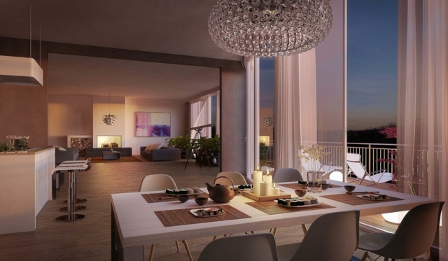 moderné osvetlenie penthousu večer krásna výzdoba Večerné osvetlenie Penthouseu krásne nápady na výzdobu