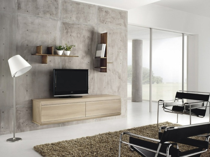 Televízna skrinka vo vidieckom štýle Chlpatý koberec