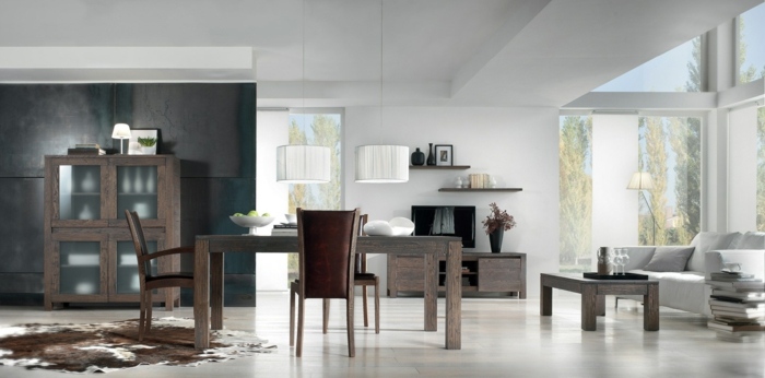 Nábytok obývacia izba jedálenská časť z tmavého dreva