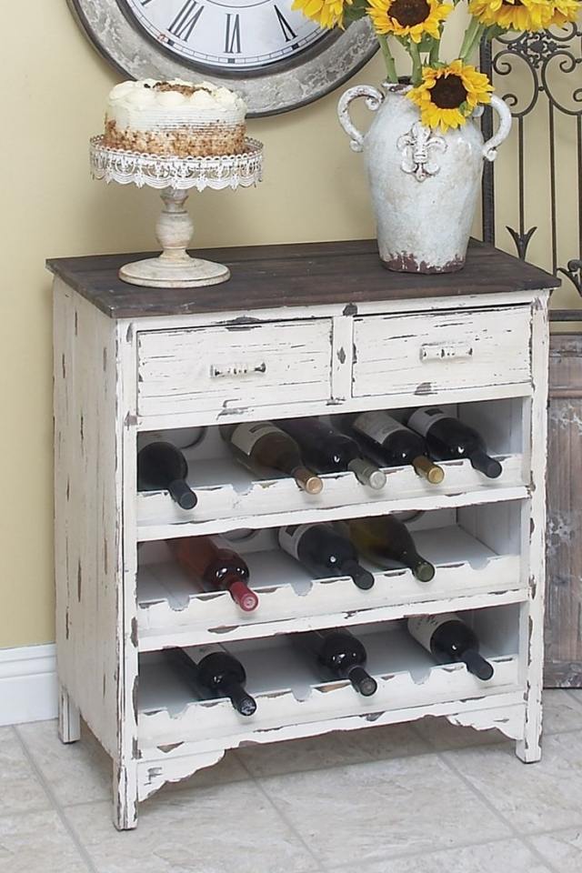 old-dresser-new-use-wine-bottle-stand-white-vintage