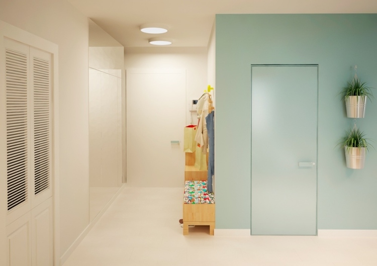 inšpirácia-obývačka-chodba-dizajn-biela-mäta zelená